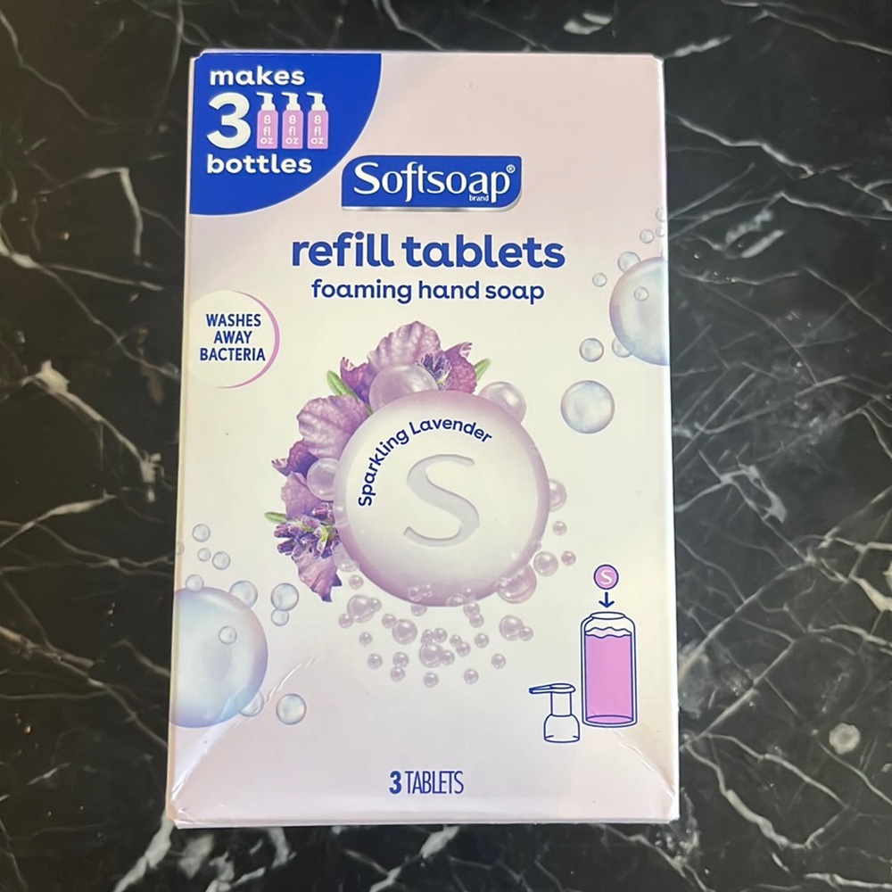 Softsoap Foaming Hand Soap Refill Tablets, 3 Tabs, Sparkling Lavender